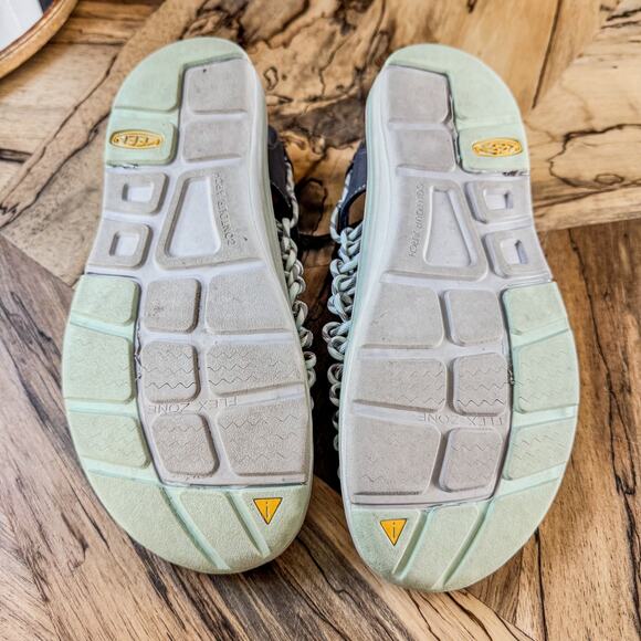 KEEN Uneek Slice Fade Two Cord Adjustable Fit Sandals Magnet/Misty Jade Womens 9 - Picture 4 of 7